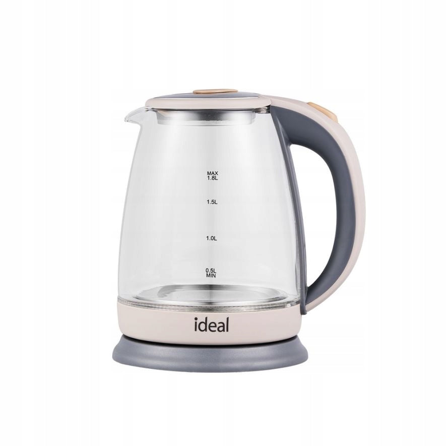 ELECTRIC GLASS KETTLE WITH BACKLIGHT STRONG RELIABLE 1,8 L Brand IDEAL