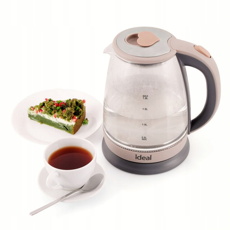 ELECTRIC GLASS KETTLE WITH BACKLIGHT STRONG RELIABLE 1,8 L Manufacturer code IK1102
