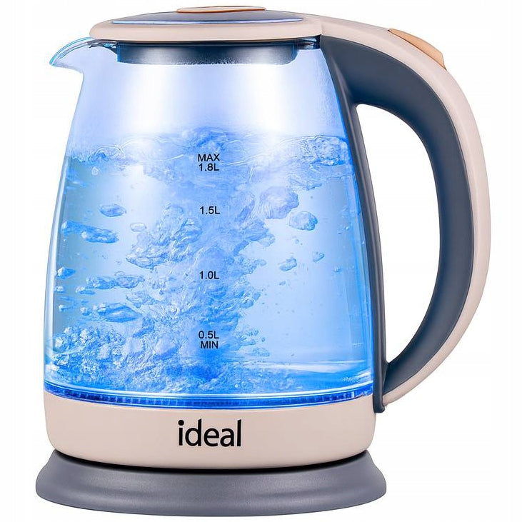 ELECTRIC GLASS KETTLE WITH BACKLIGHT STRONG RELIABLE 1,8 L