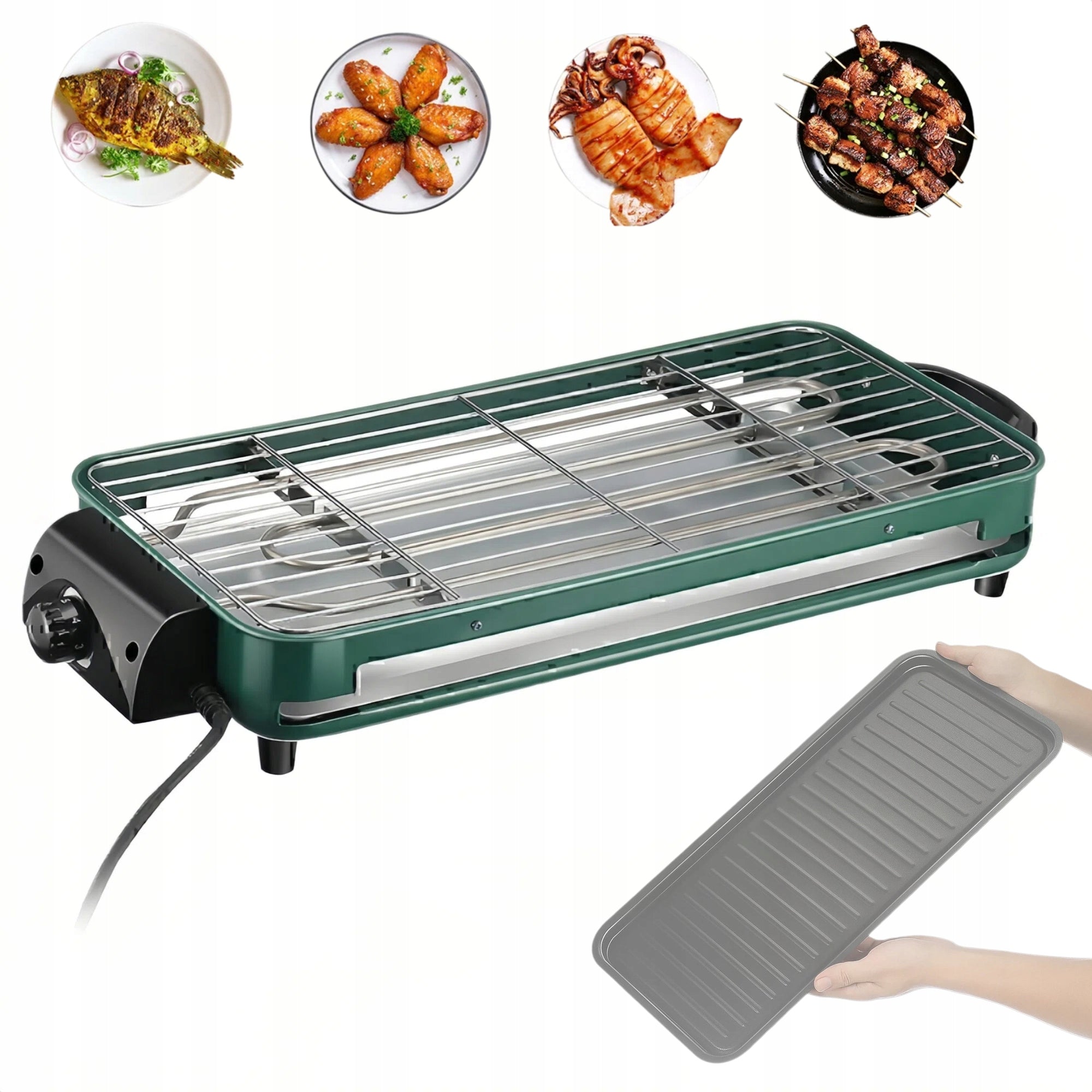 ELECTRIC GRILL 2IN1 STANDING TABLE TOP LARGE POWER 1500W PLATE NEW