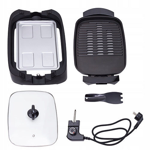 ELECTRIC GRILL CONTACT TOASTER 3000W PORTABLE PANINI SMOKELESS STEAKS Dominant color black
