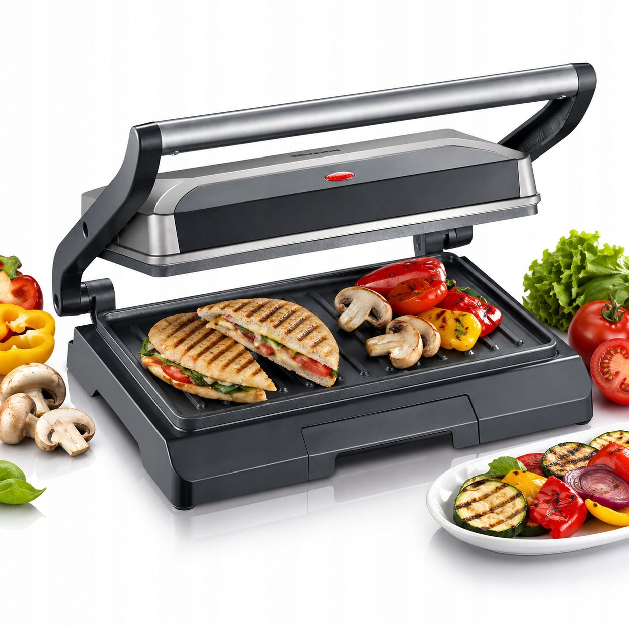 ELECTRIC GRILL CONTACT TOASTER 800W COMPACT BLACK SEVERIN