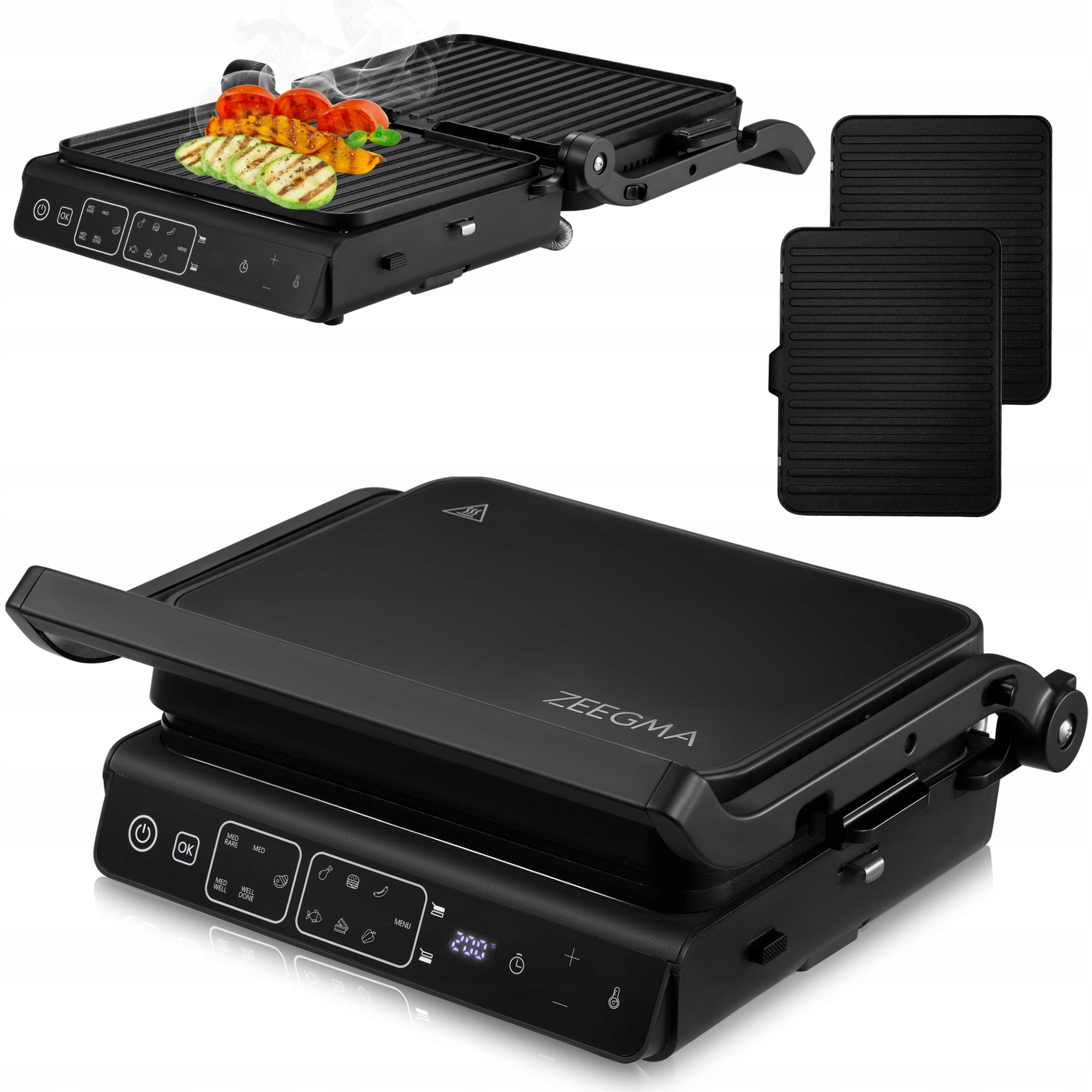 ELECTRIC GRILL CONTACT TOASTER Adjustable Timer Temp + THERMOPROBE Power rating 2000 W