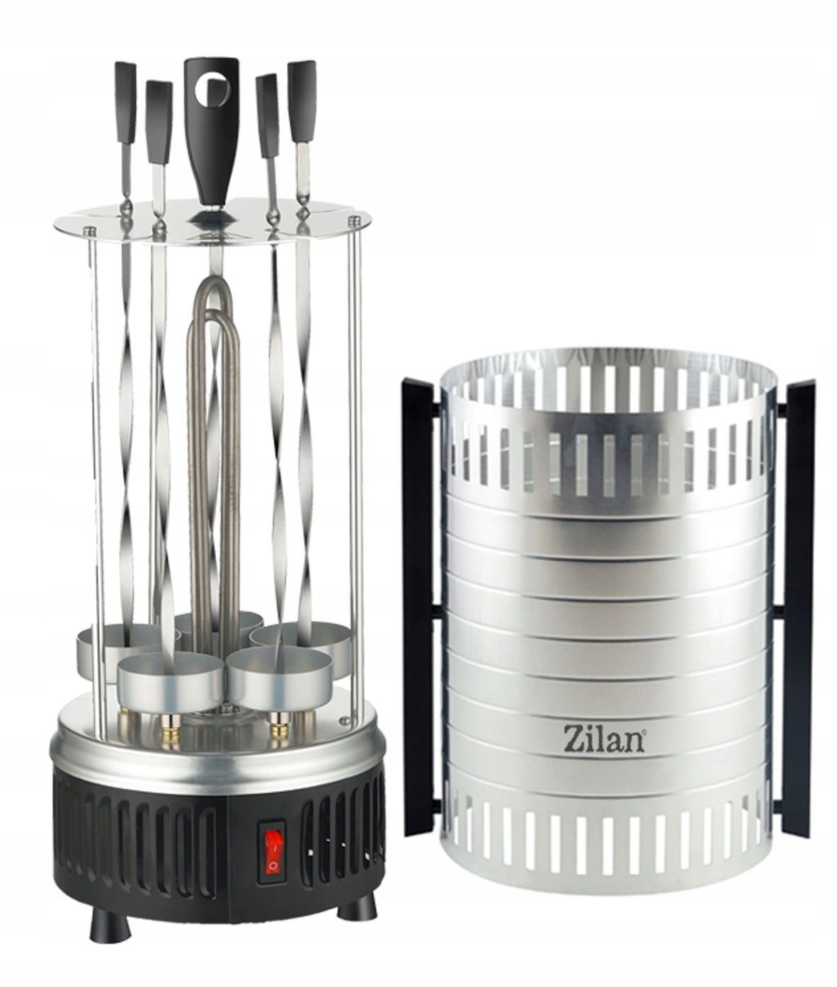 ELECTRIC GRILL CONTACT VERTICAL SKEWERS TOASTER 900W Dominant color silver/gray
