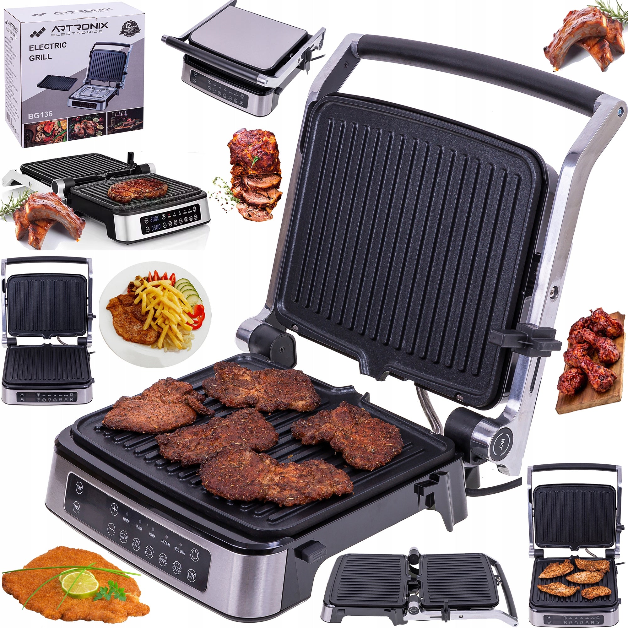 ELECTRIC GRILL GARDEN TABLE SANDWICH TOASTER PANINI TOASTER XXL Packaging status original