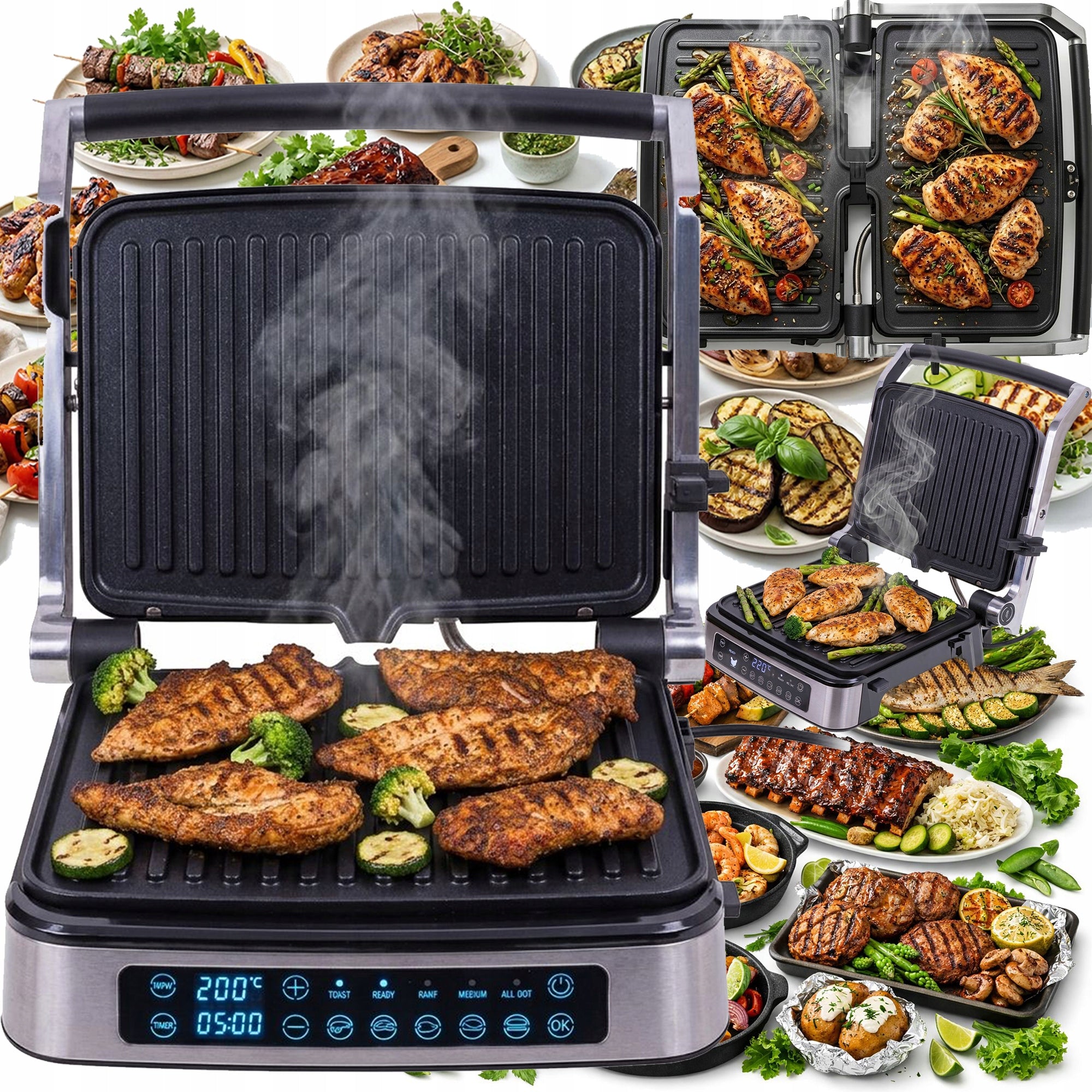 ELECTRIC GRILL GARDEN TABLE SANDWICH TOASTER PANINI TOASTER XXL