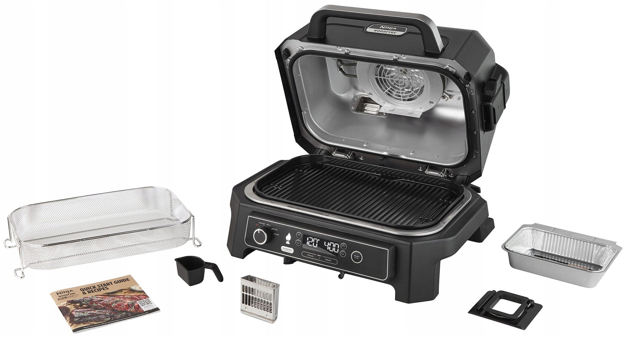ELECTRIC GRILL NINJA OG850EU WOODFIRE PRO XL 1600W BAKING SMOKING Packaging status original