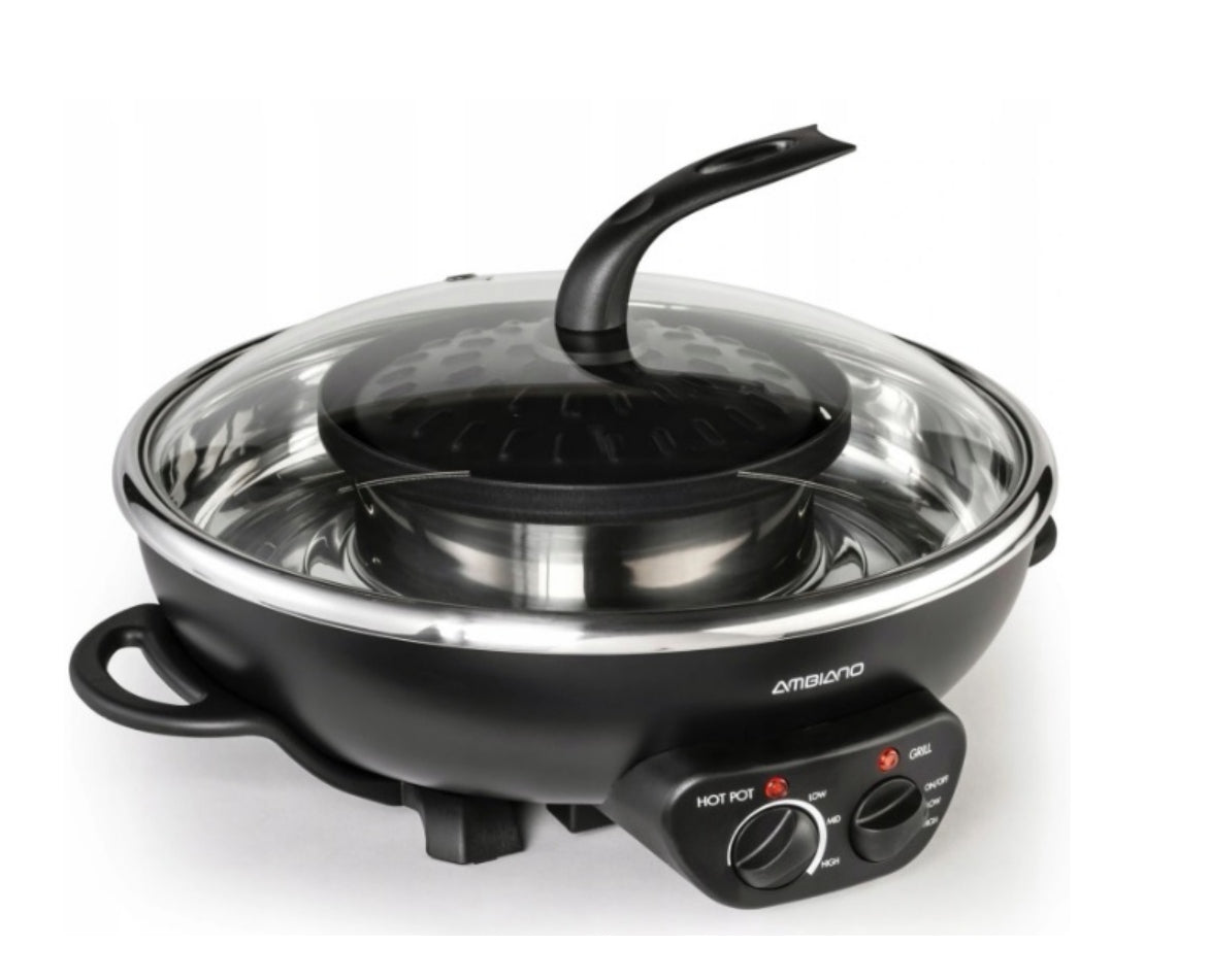 ELECTRIC GRILL PAN HOT POT 1950W Barbecue, fondue, panini, raclette