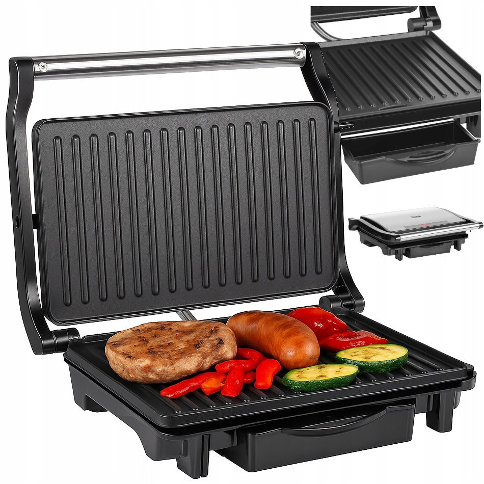 ELECTRIC GRILL PANINI TOASTER SANDWICH MAKER 1500W 3 POSITIONS