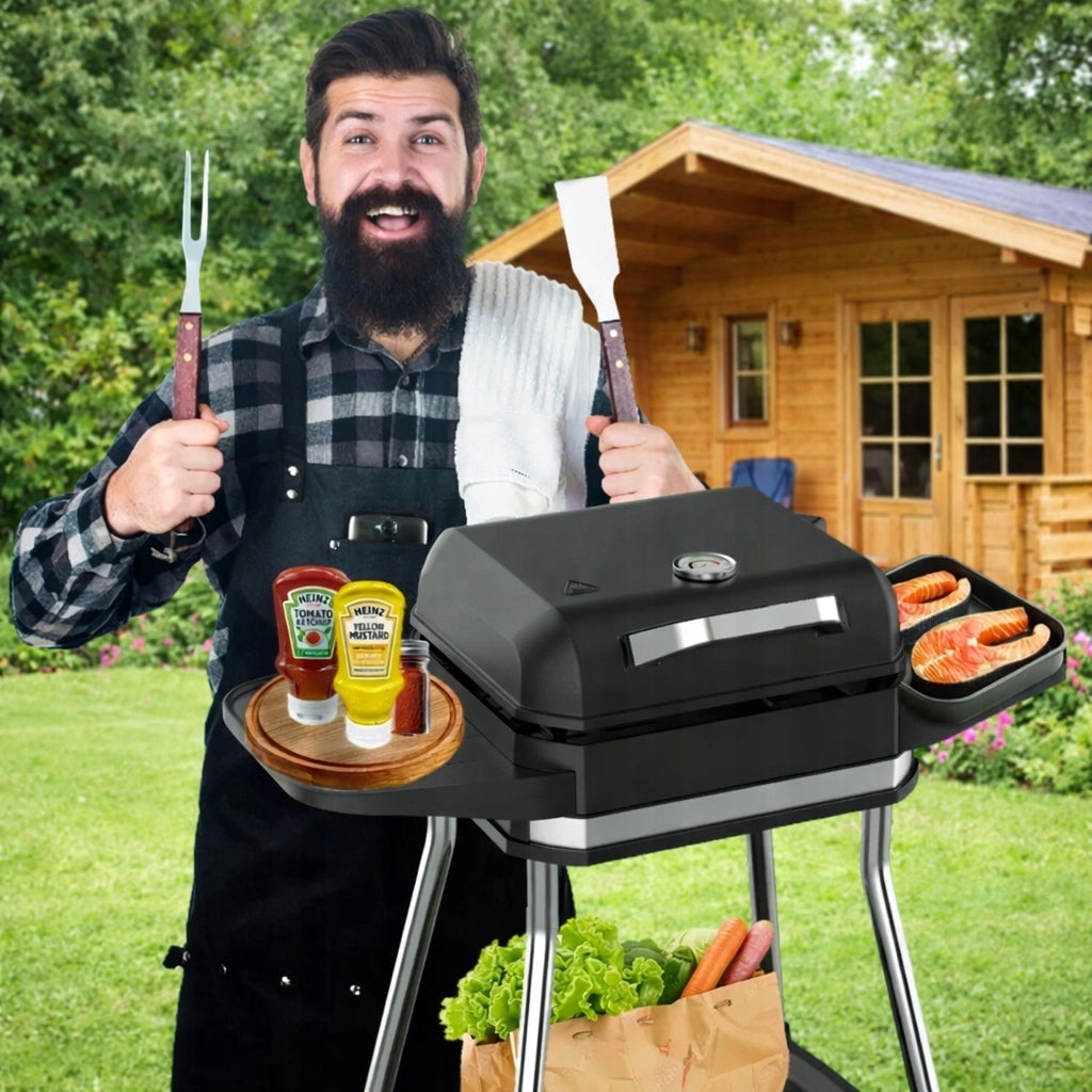 ELECTRIC GRILL Smokeless GARDEN Standing 3050W 6in1 + COVER + THERMOMETER Model 6w1 3050W