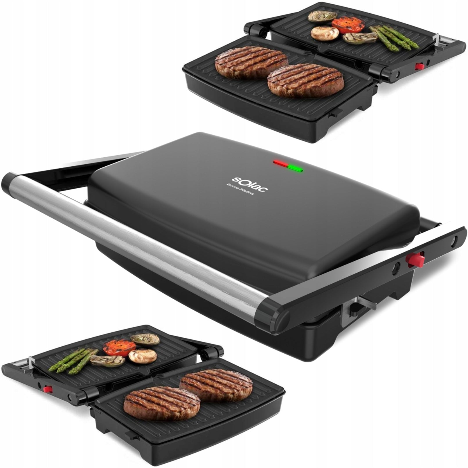 ELECTRIC GRILL TOASTER PANINI FOLDING Solac Buona Piadina 2in1 1500W