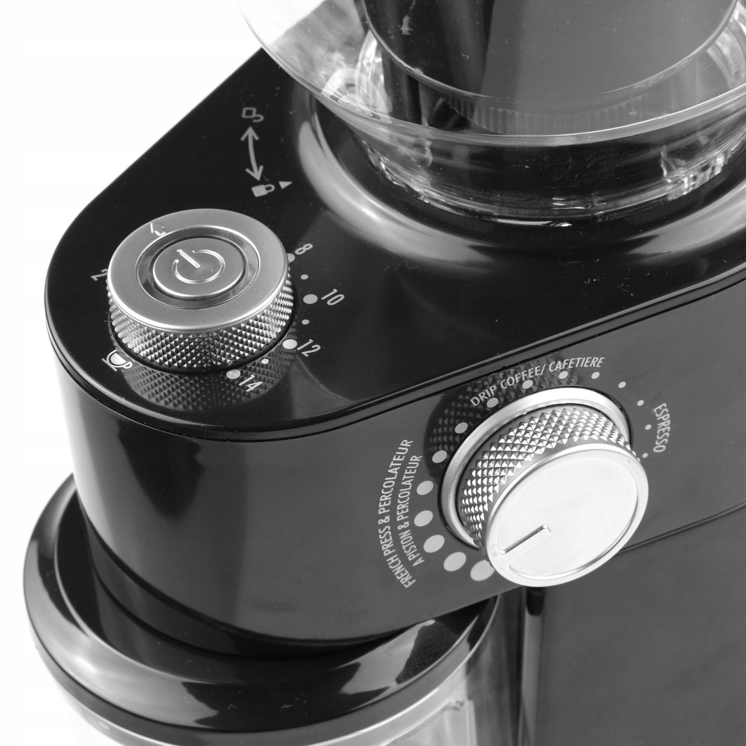 ELECTRIC GRINDER FOR GRINDING COFFEE NUTS BEANS AUTOMATIC ŁUCZNIK Dominant color black