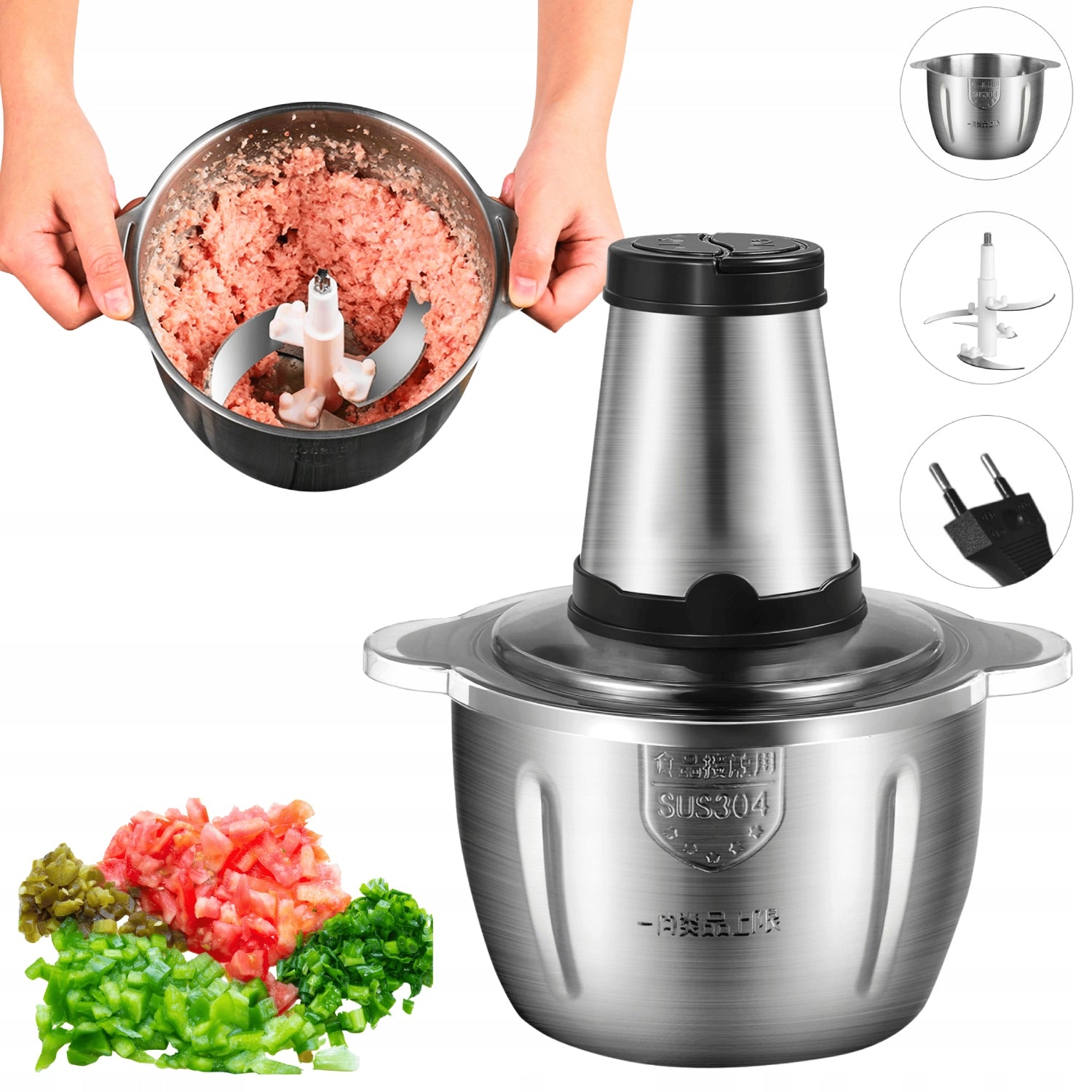 ELECTRIC GRINDER FOR MEAT, VEGETABLES AND FRUITS