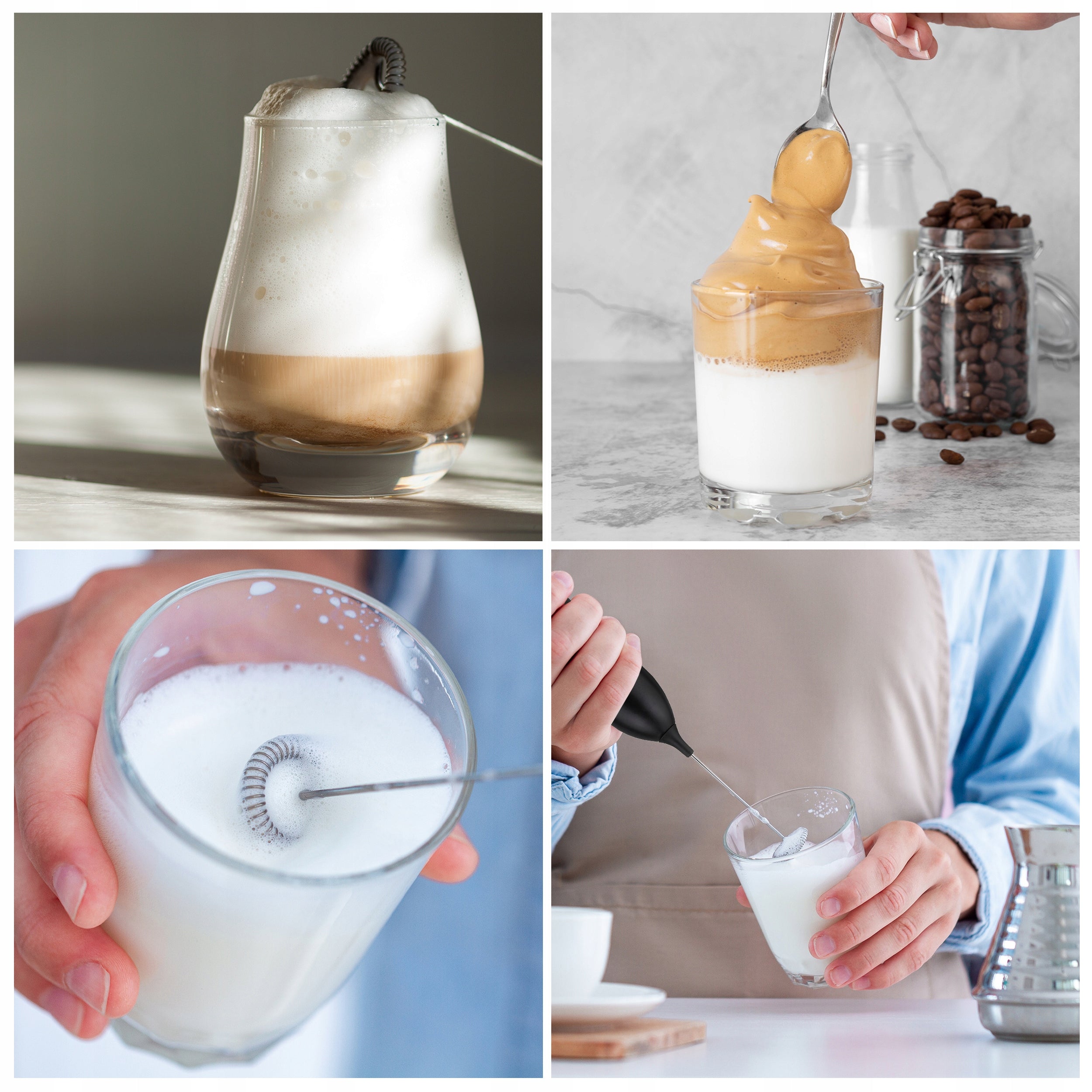 ELECTRIC HANDHELD MILK FROTHER 4IN1 MINI USB COFFEE MILK BEATER Model AZ-0104