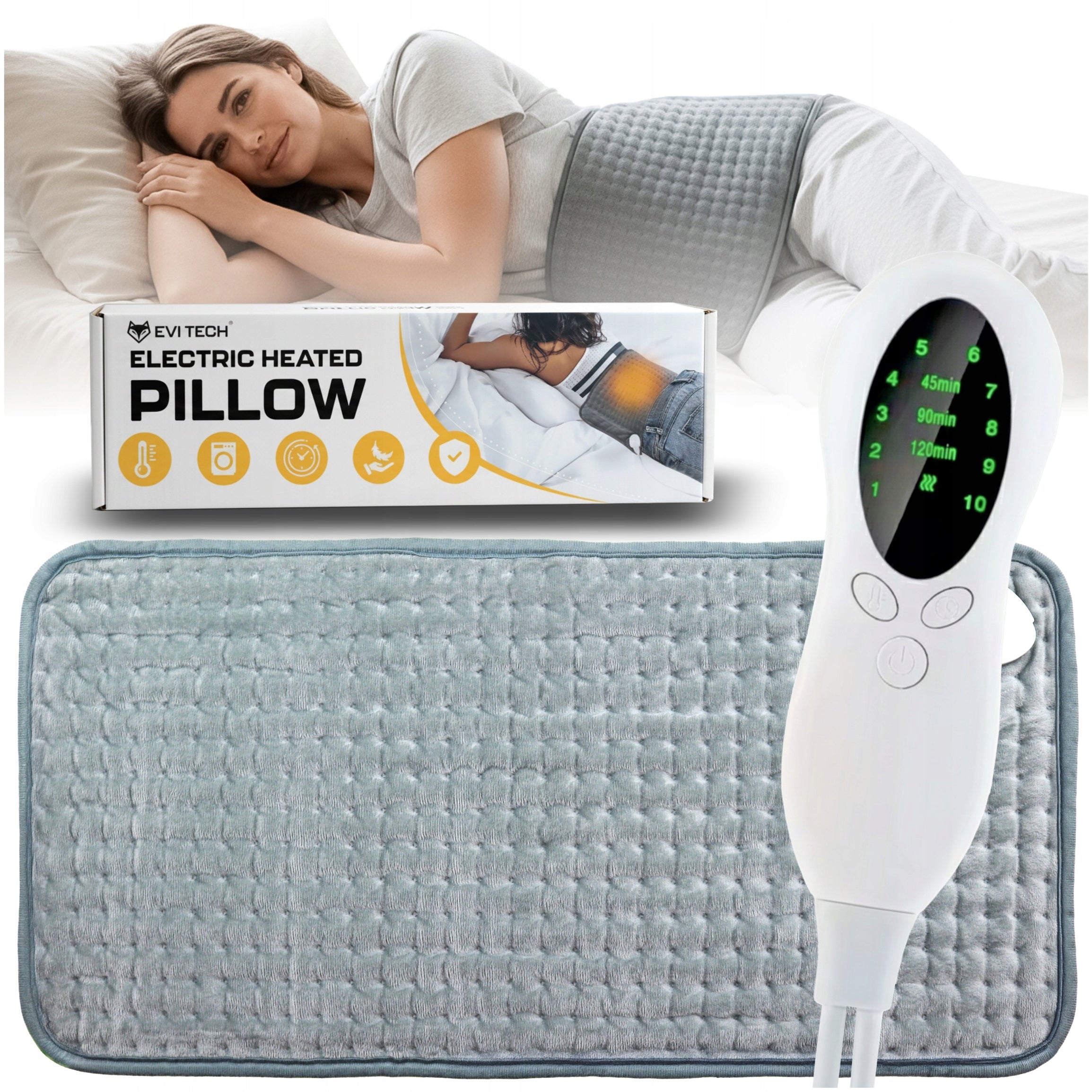 ELECTRIC HEATED PILLOW XL 60X30CM HOT WATER BOTTLE FOR JOINTS 10 LEVELS