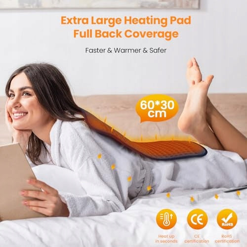 ELECTRIC HEATING BLANKET 30X60 CM FOR BACK NECK BELLY 6 TEMPERATURES Brand no brand