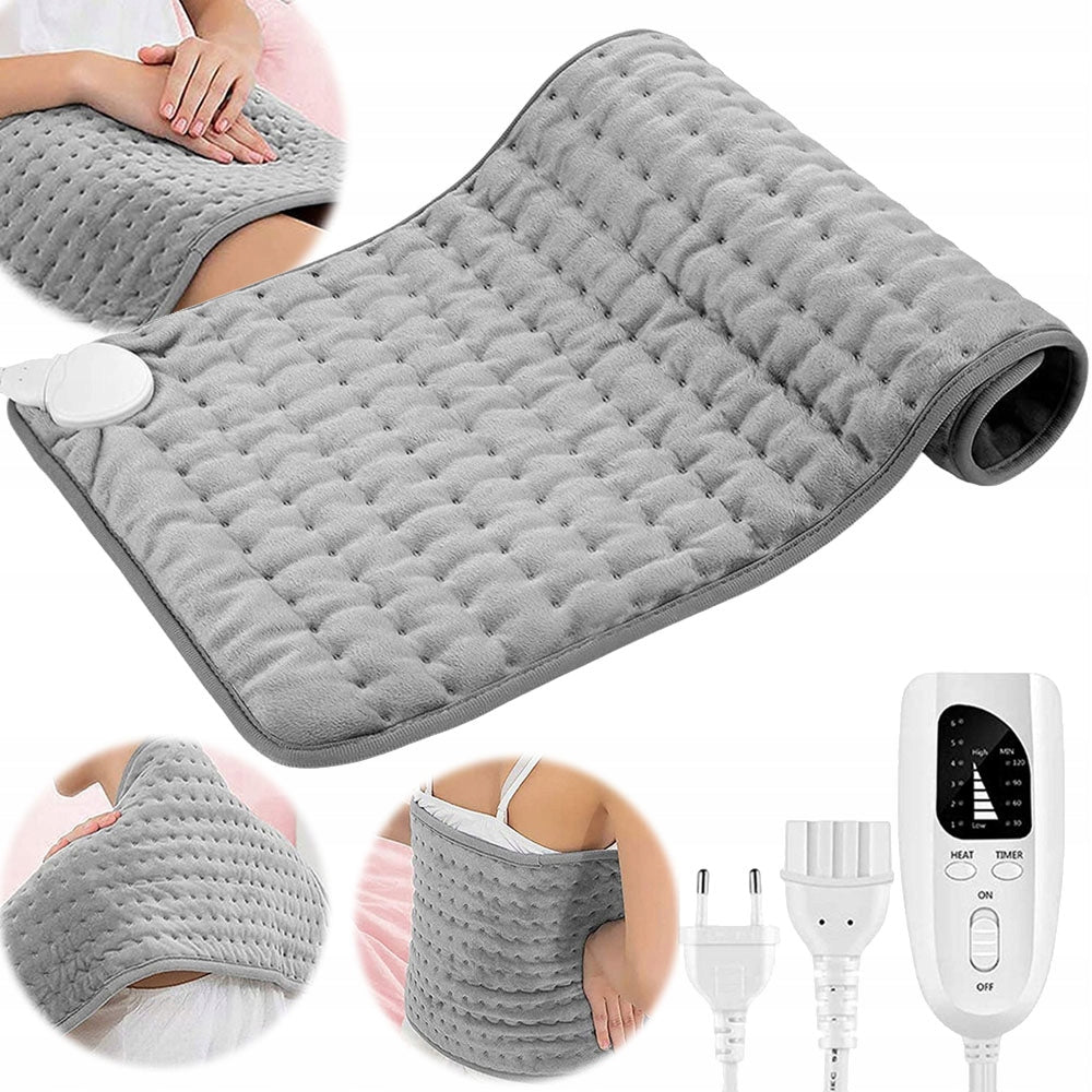ELECTRIC HEATING BLANKET 60X30CM 6 TEMPERATURES 120MIN TIMER FLANNEL WASHING MACHINE