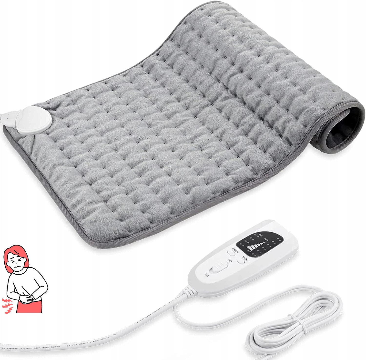 ELECTRIC HEATING BLANKET 60X30CM MAT 6 TEMPERATURE LEVELS CABLE 2.1M