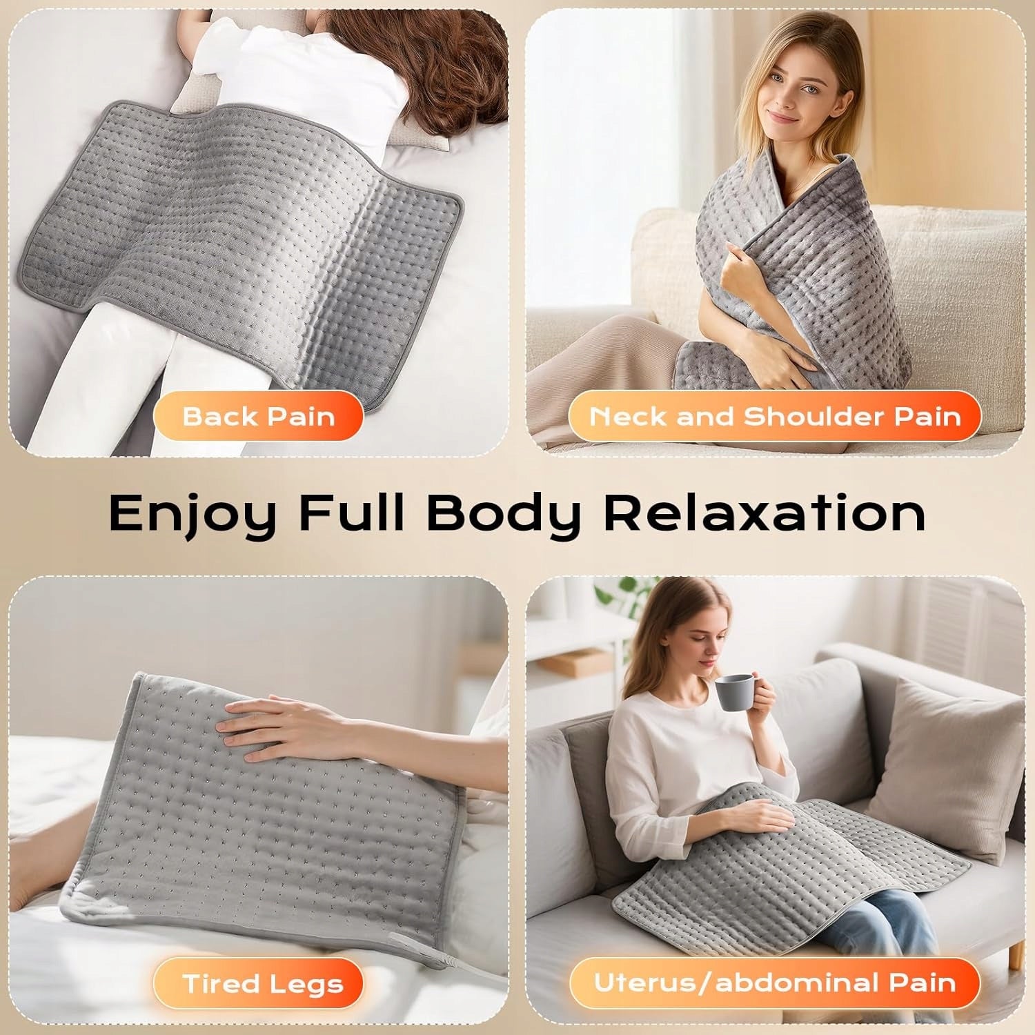 ELECTRIC HEATING PAD 43×84CM 9 HEAT LEVELS FOR BACK AND NECK Manufacturer code 5906663120336