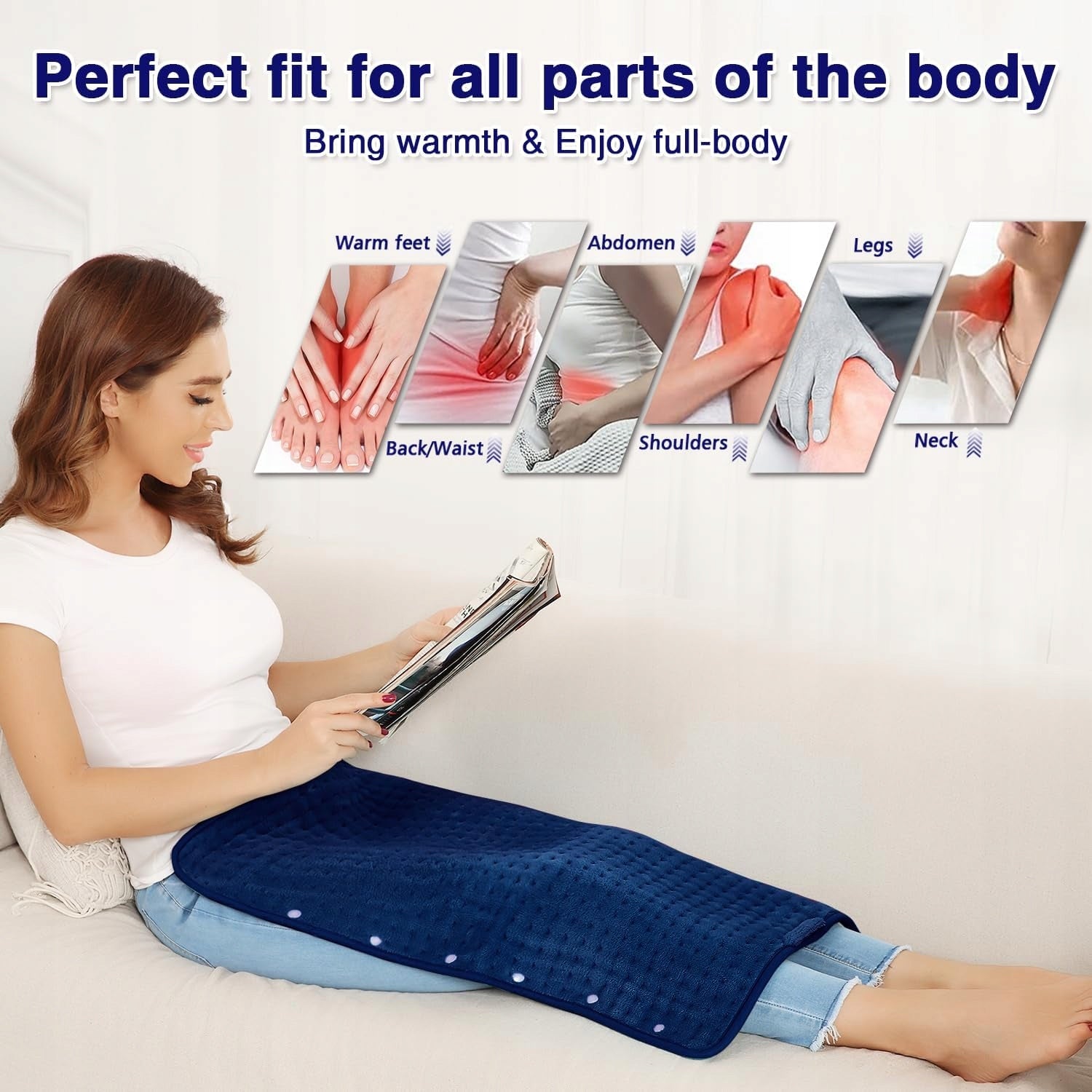 ELECTRIC HEATING PAD 70X45CM FOR BACK FEET 2IN1 ADJUSTABLE Medical device no