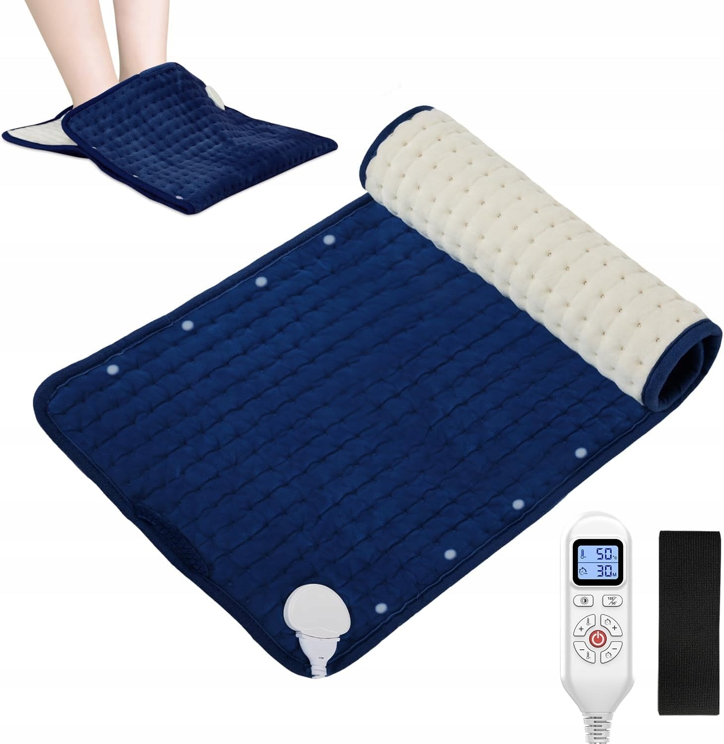 ELECTRIC HEATING PAD 70X45CM FOR BACK FEET 2IN1 ADJUSTABLE