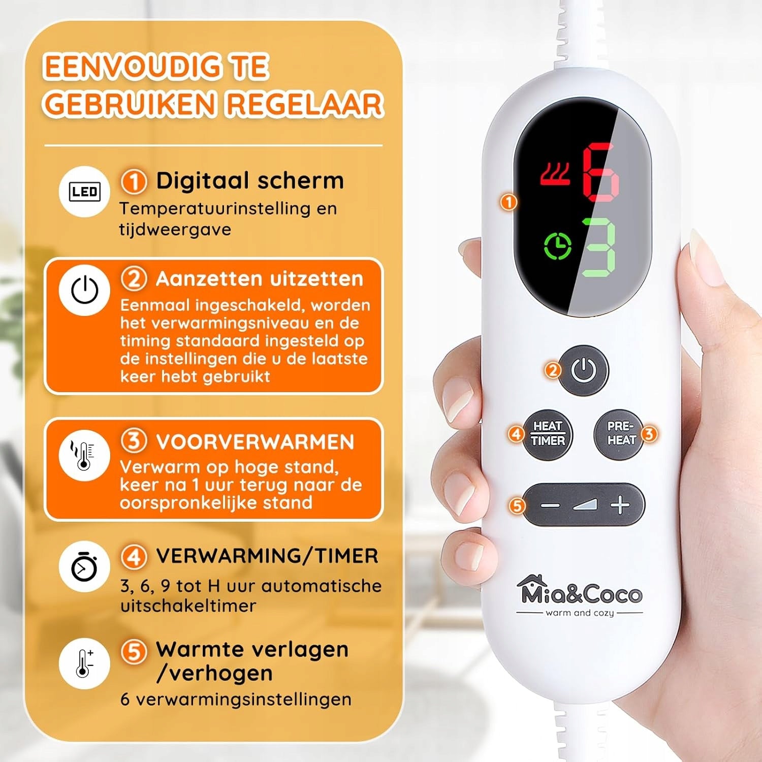 ELECTRIC HEATING PAD FOR BACK 60×100CM 3 LEVELS OF HEAT FLANNEL EAN (GTIN) 5906663104060
