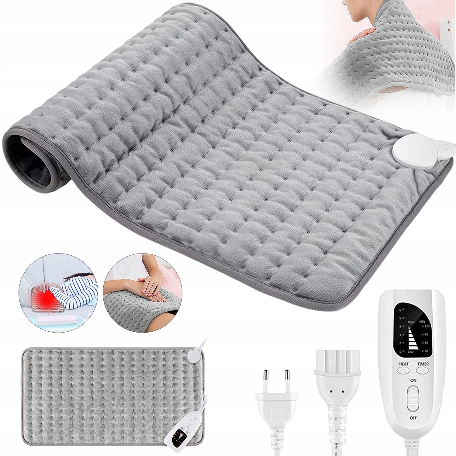 ELECTRIC HEATING PAD WITH TIMER THERMAL BLANKET FOR WASHING MUSCLE PAIN