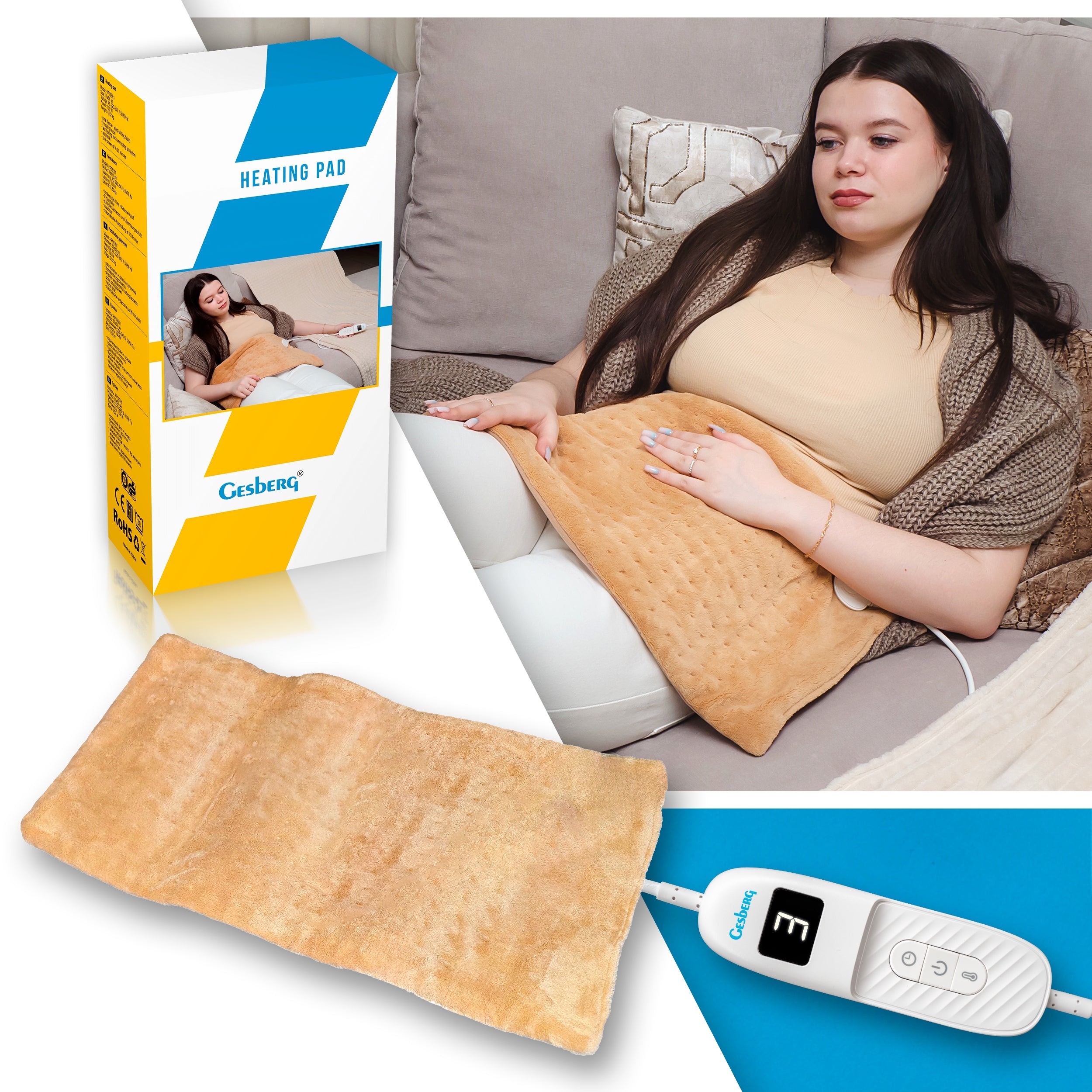 ELECTRIC HEATING PILLOW LARGE GESBERG 60x30cm 100W