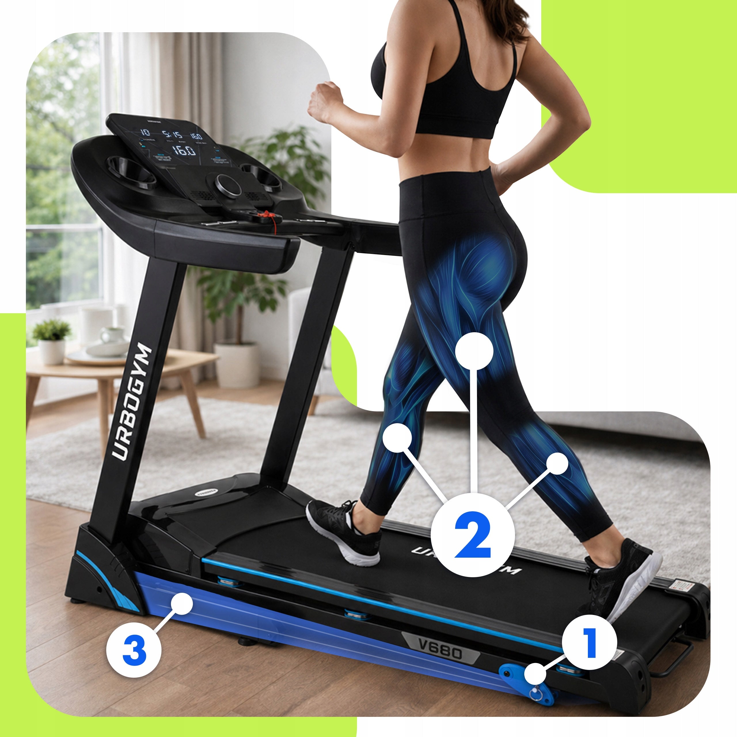 ELECTRIC HOME TREADMILL V680 SUBSCRIPTION, INCLINE ADJUSTMENT, FOLDABLE Kind electric