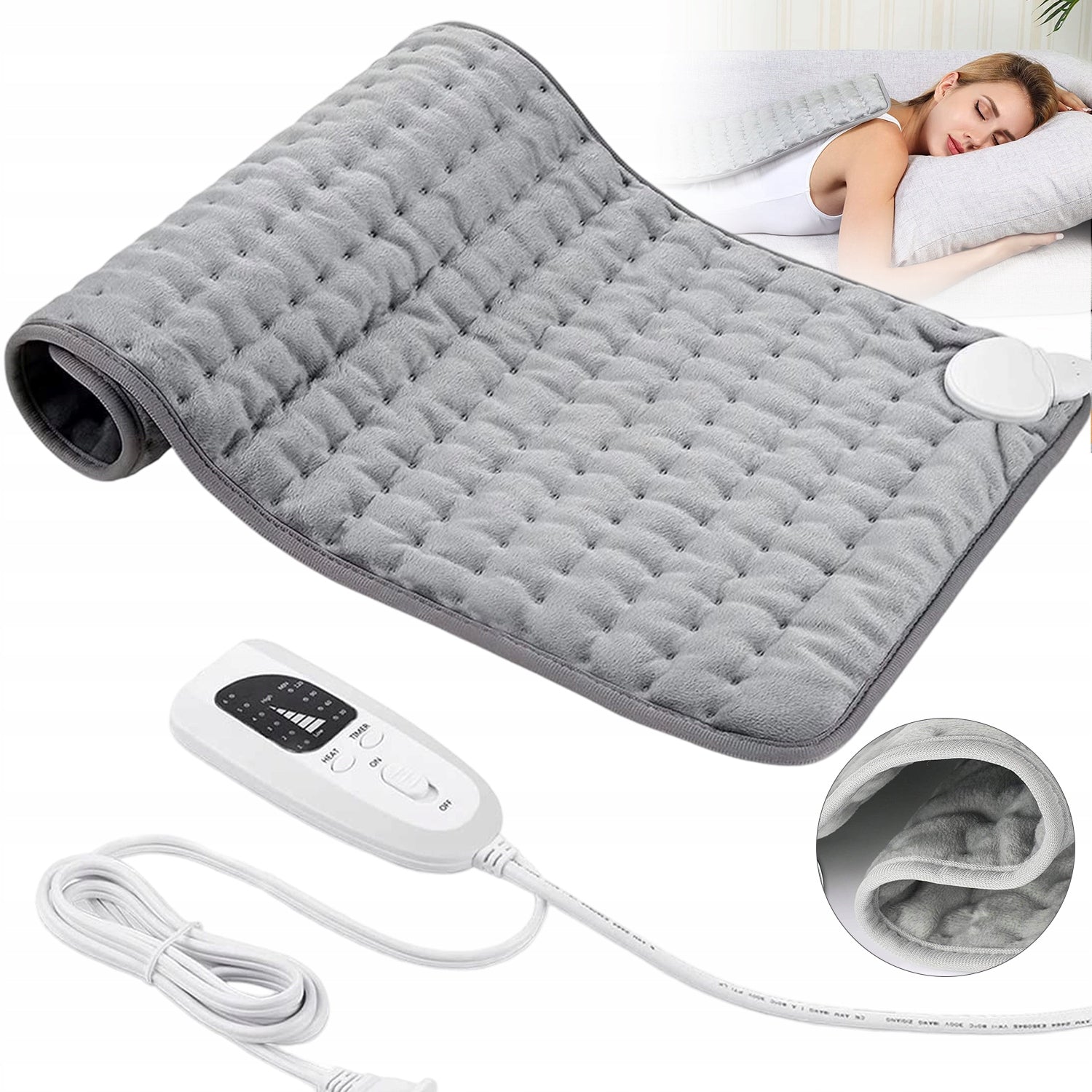 ELECTRIC HOT WATER BOTTLE BLANKET WITH AUTOMATIC SHUT-OFF 6 TEMPERATURES 60X30CM