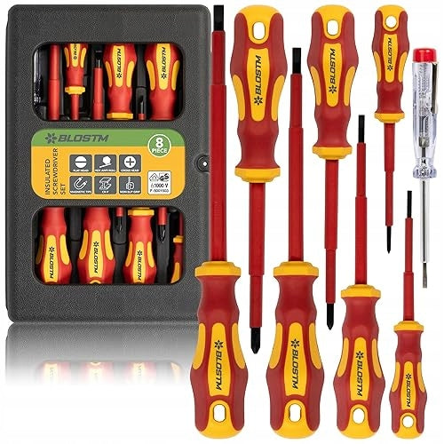 ELECTRIC INSULATED SCREWDRIVERS 1000V SET OF 8 FOR ELECTRICIANS