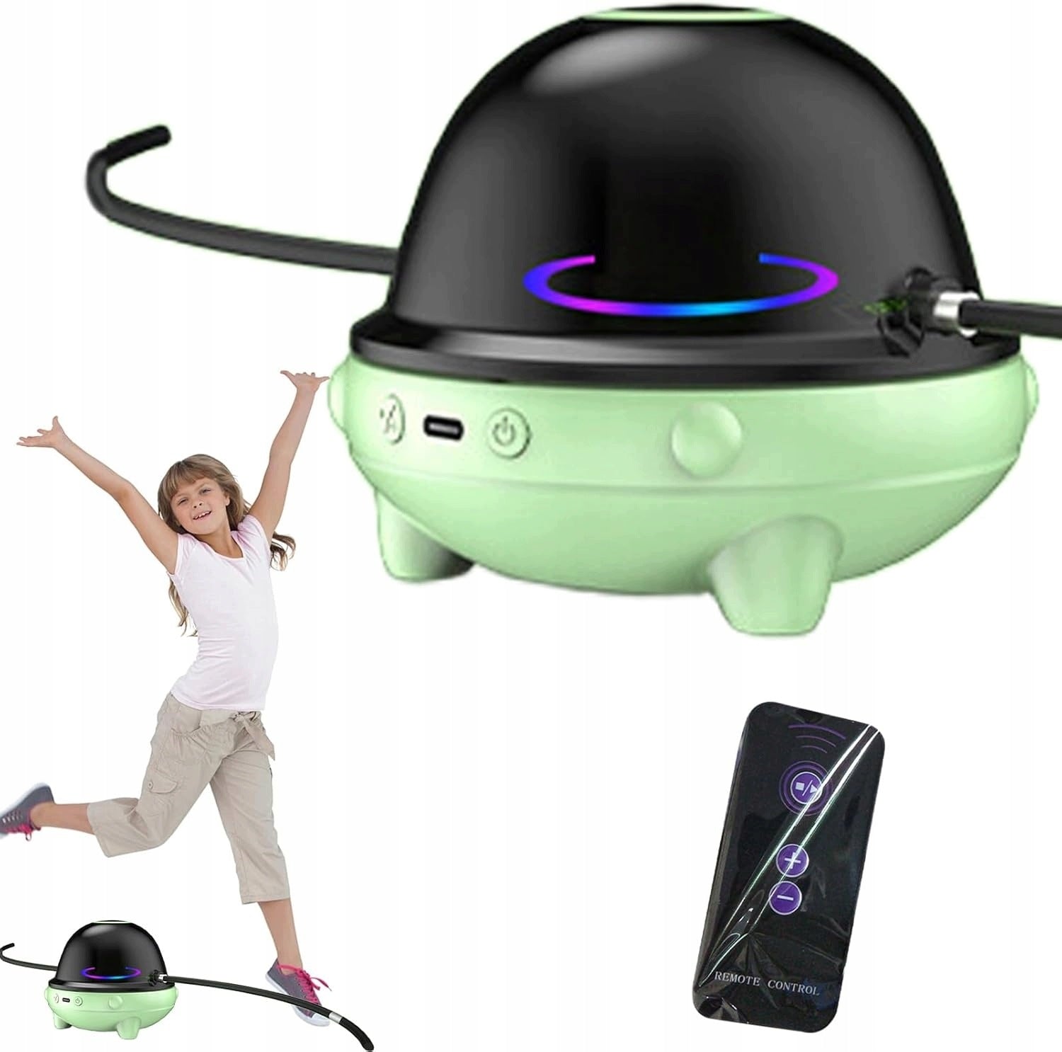ELECTRIC JUMP ROPE SMART AUTOMATIC WITH REMOTE CONTROL 10 GEARS GREEN Brand no brand