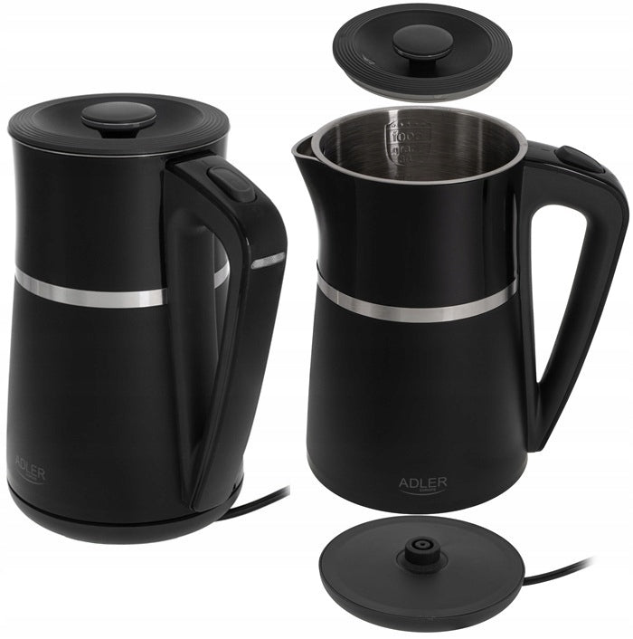 ELECTRIC KETTLE 1,7L INTERIOR STAINLESS STEEL DOUBLE WALLS AD1355 Packaging status original