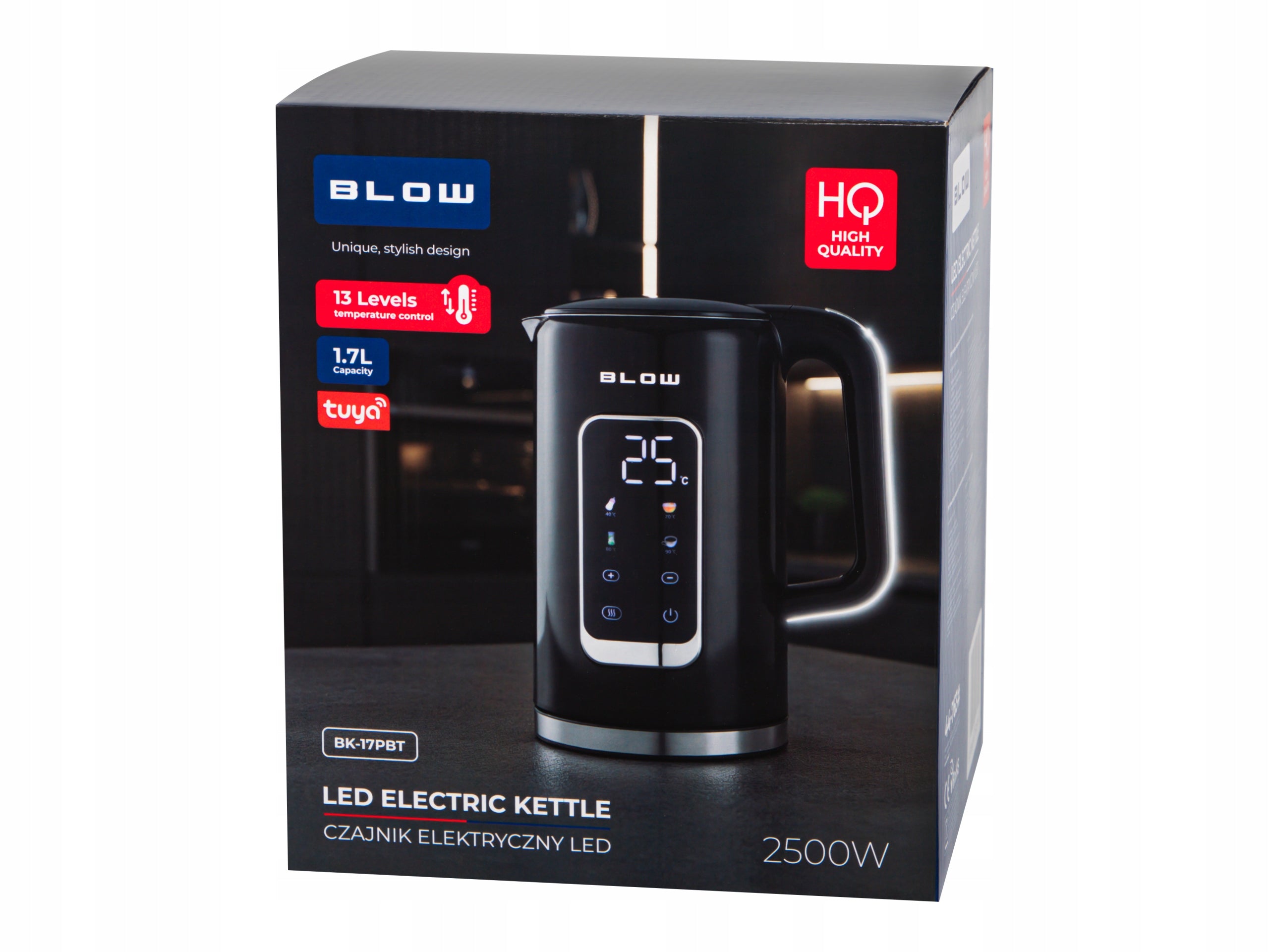 ELECTRIC KETTLE 2500W 1,7L WIRELESS WIFI TEMPERATURE CONTROL Dominant color black