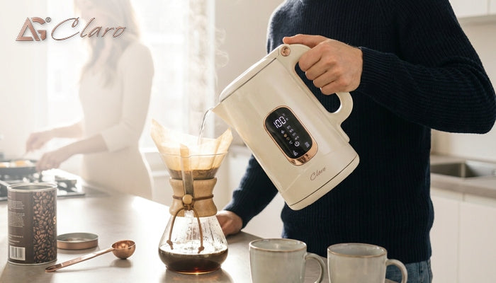 ELECTRIC KETTLE CLARO UNO 1800W 1,8L WITH TEMPERATURE CONTROL LCD WHITE Model Czajnik elektryczny AG Claro Uno - biały