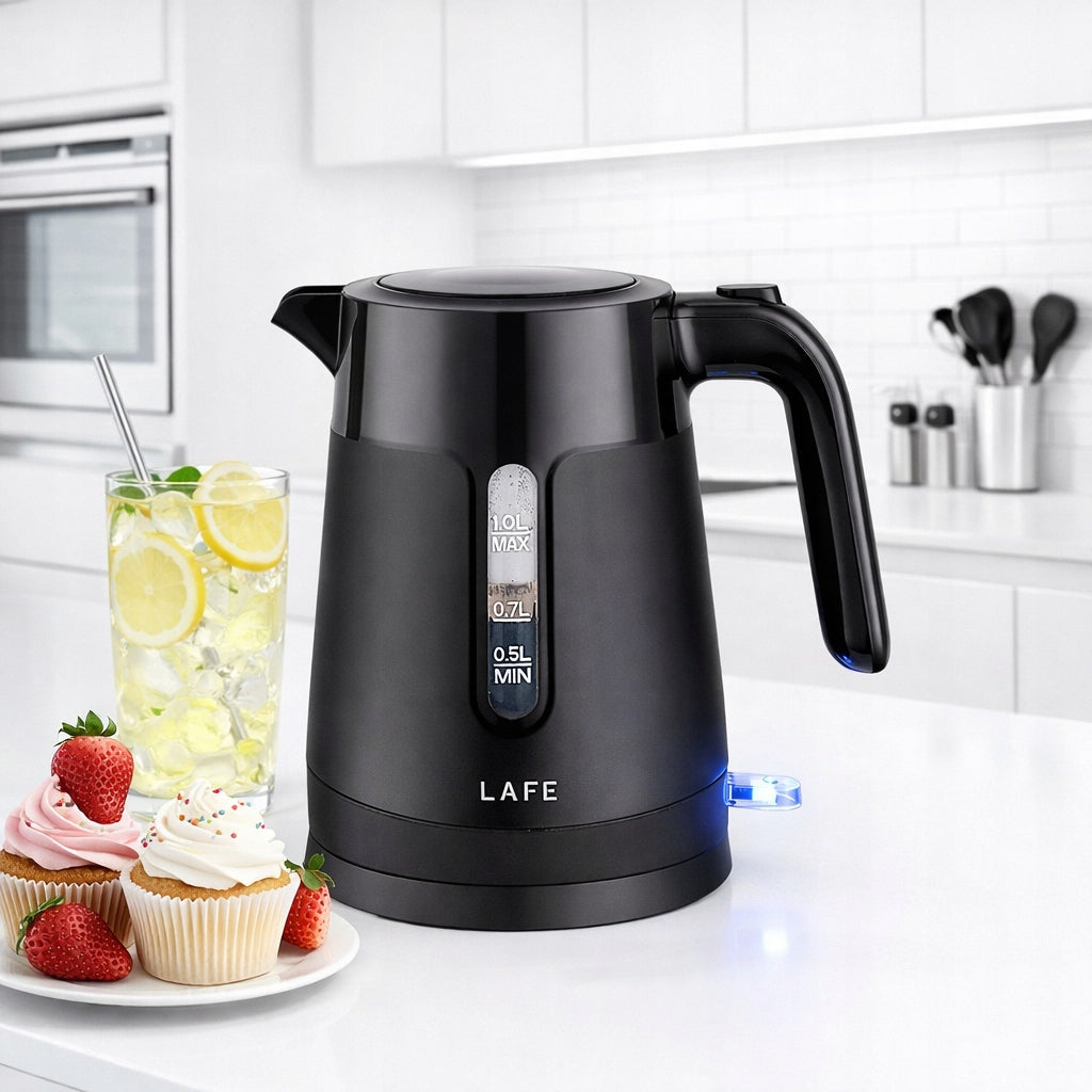 ELECTRIC KETTLE CORDLESS SMALL TOURIST 1L STRONG BLACK WHITE Brand Hauspremium