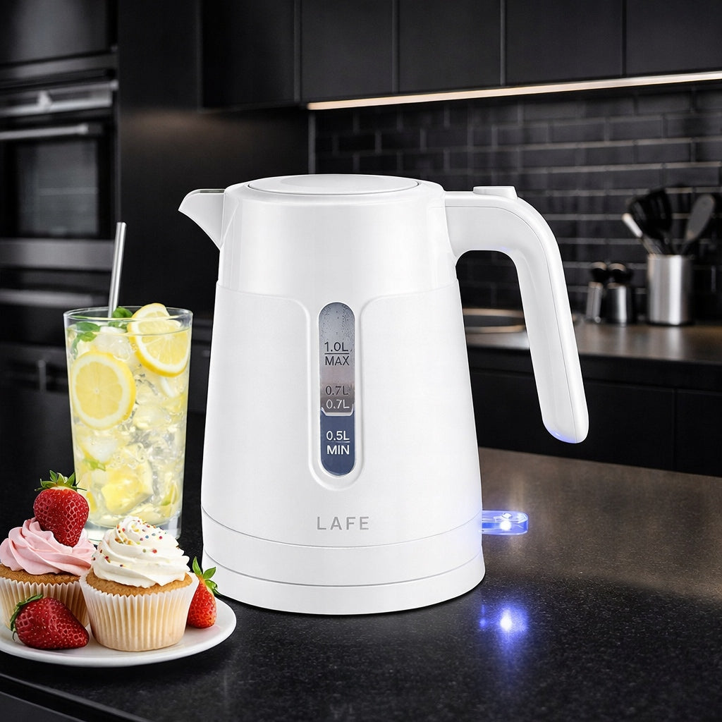 ELECTRIC KETTLE CORDLESS SMALL TOURIST 1L STRONG BLACK WHITE Power 1500 W