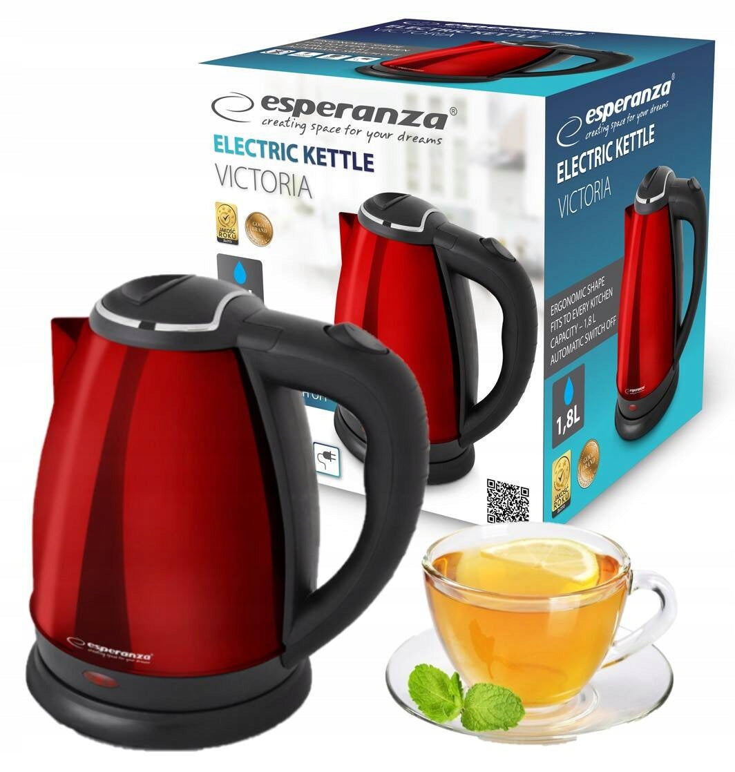ELECTRIC KETTLE CORDLESS STEEL FOR BOILING WATER 1,8L 1800W