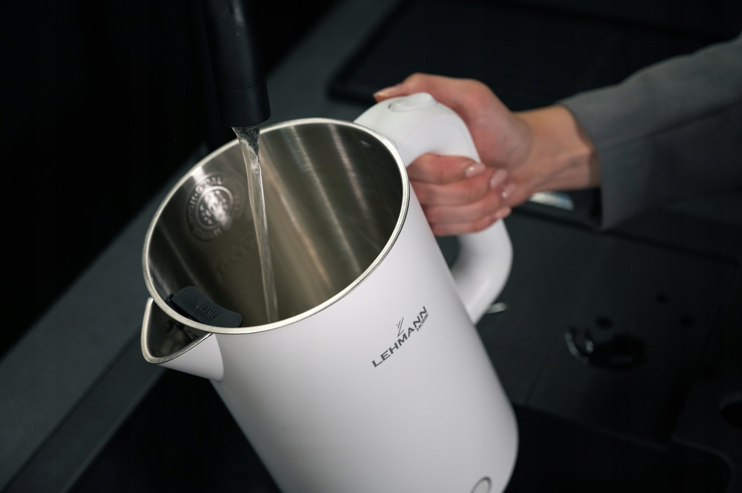 ELECTRIC KETTLE CORDLESS STRONG 1,7L 2200W STEEL LARGE SILENT LED Brand Lehmann