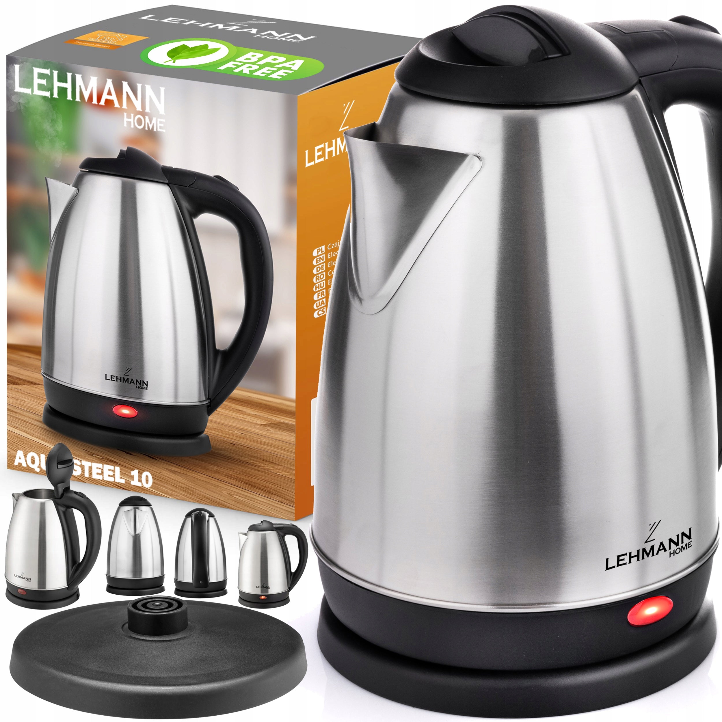 ELECTRIC KETTLE CORDLESS TOURIST LARGE STRONG STAINLESS STEEL