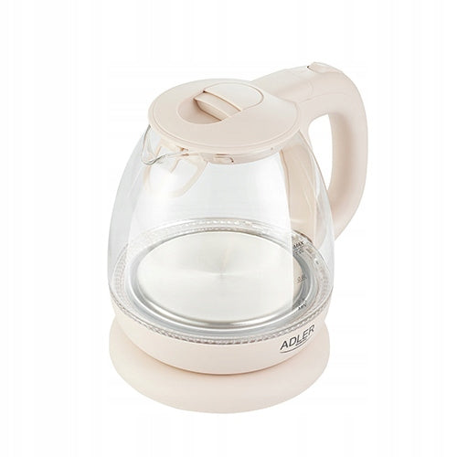 ELECTRIC KETTLE GLASS ILLUMINATED LED 1 L WIRELESS CREAM Power 1100 W