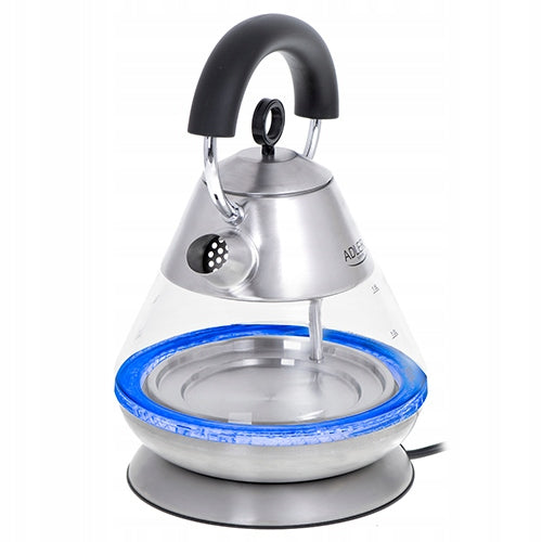 ELECTRIC KETTLE GLASS LED 1,5L 2200W STRIX Wireless Illuminated Brand ADLER
