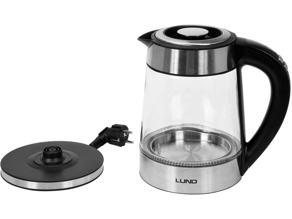 ELECTRIC KETTLE GLASS LED 1.7L TEMPERATURE CONTROL 68173 LUND