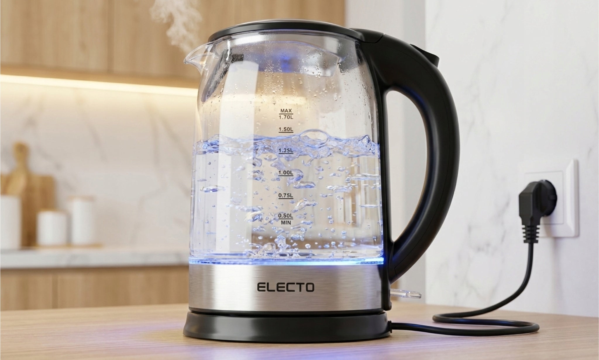 ELECTRIC KETTLE GLASS WIRELESS 1,7L WITH LED BACKLIGHT 1800W Manufacturer code CZAJNIK ELEKTRYCZNY ZE STALI 1,7 L SZKLANY