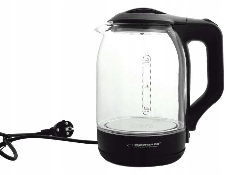 ELECTRIC KETTLE GLASS WIRELESS LED BACKLIGHT 1,7L 1500W Dominant color clear