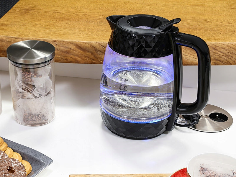 ELECTRIC KETTLE WIRELESS GLASS 2200W STRONG LED BACKLIGHT Brand Emavo