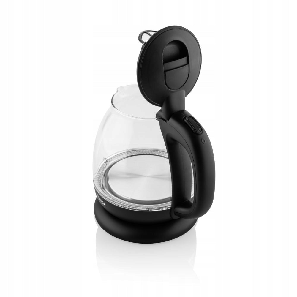 ELECTRIC KETTLE WIRELESS GLASS LED 1l FILTER 1100W HYUNDAI 101 Model HYU VK101