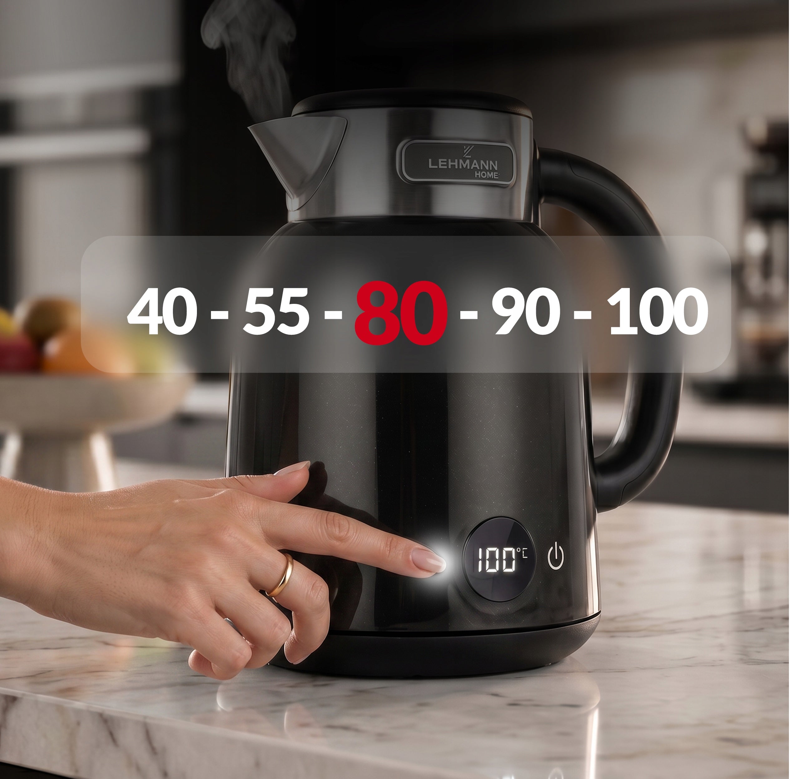 ELECTRIC KETTLE WIRELESS STEEL RETRO SOUND BLACK 2200W 1,5L Capacity 1.5 l