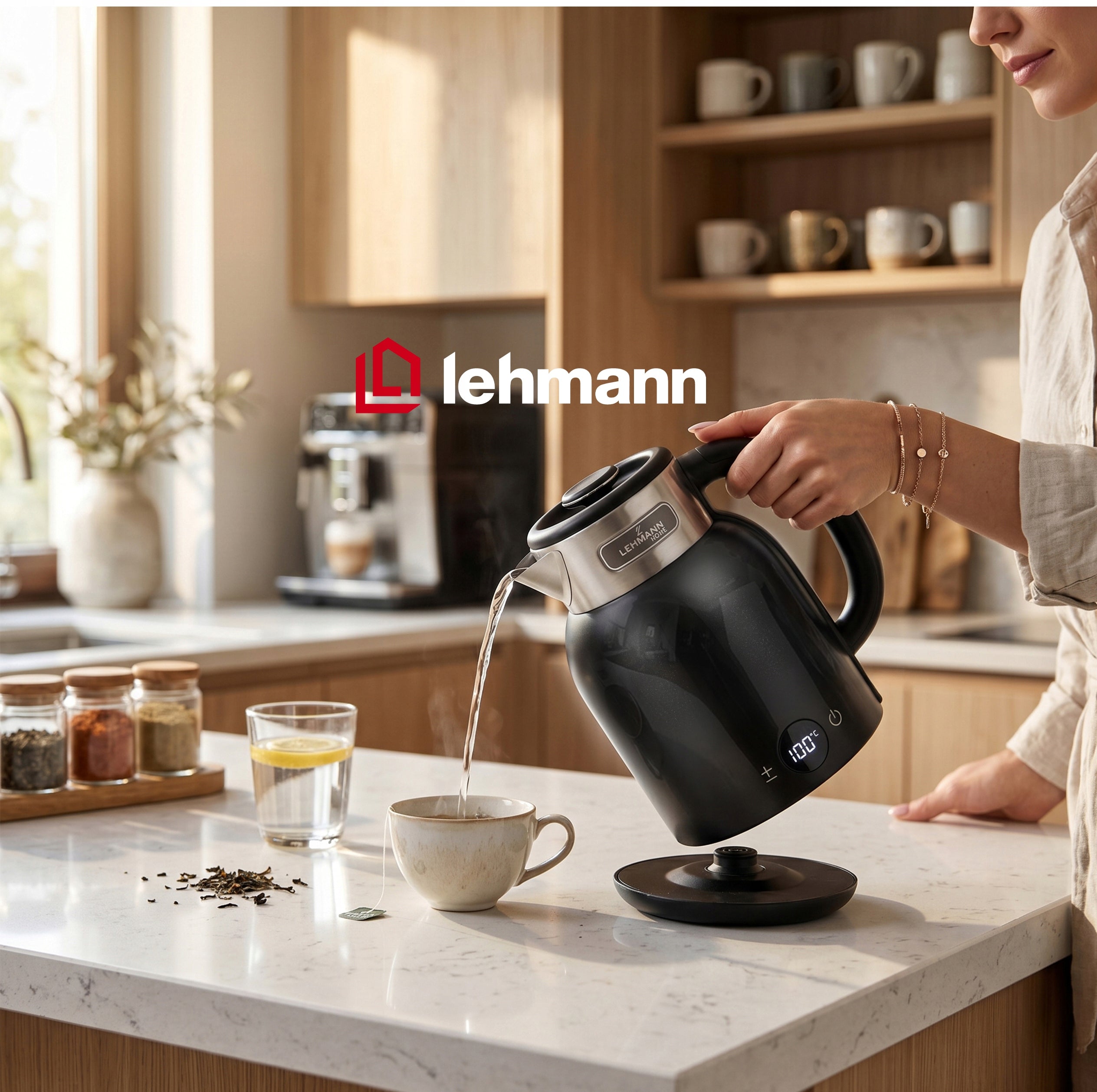 ELECTRIC KETTLE WIRELESS STEEL RETRO SOUND BLACK 2200W 1,5L Dominant color black
