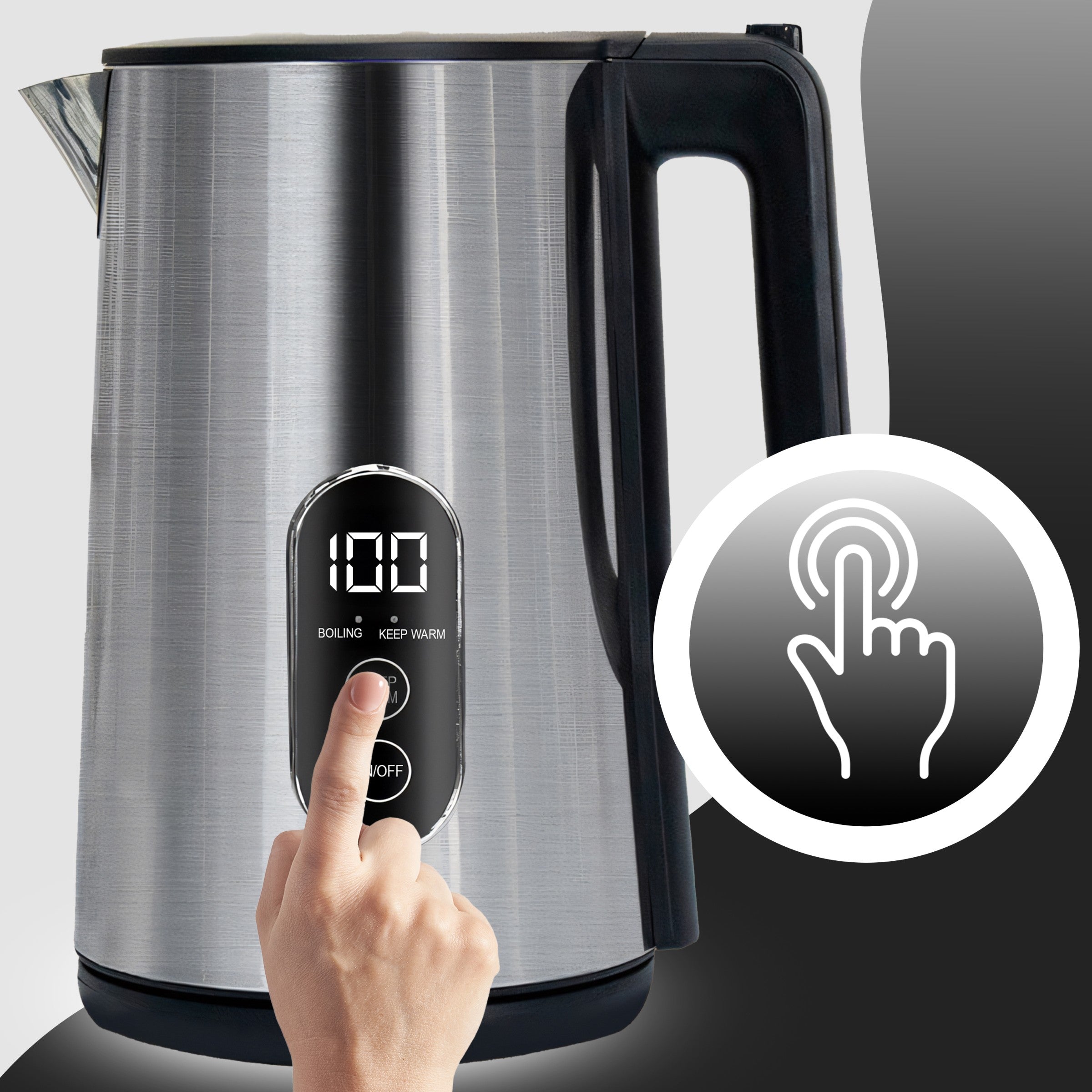 ELECTRIC KETTLE WIRELESS TOUCH 1800W TEMPERATURE CONTROL 1,8L Model ER1243
